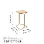 Hanah Home Mesa de Centro SHB-001-C, Madera y Metal, Color Dorado y Natural, 30x52x30 cm
